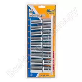 Набор головок торцевых удлиненных (9 шт; 1/2" dr; 10-22 мм) kraft kt 700313
