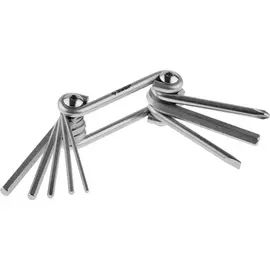 Набор имбусовых складных ключей зубр мастер 8-в-1 cr-v сталь сатинированное покрытие hex 2-6 мм sl 5 мм ph2 27420-h8