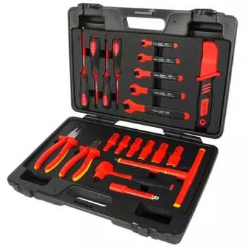 Набор инструментов для электроустановок 3/8" 10-24 мм с изоляцией 1000v (22 предмета, кейс) jtc i008