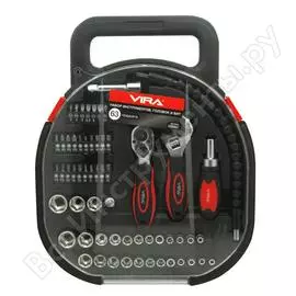 Набор инструментов, головок и бит, 64шт vira 305007
