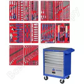 Набор инструментов лидер 270 предметов мастак 52-05270b в синей тележке