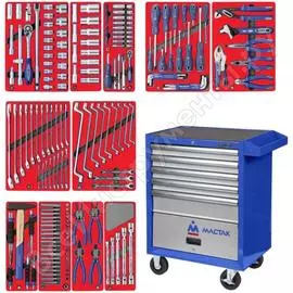 Набор инструментов мастер 205 предметов мастак 52-05205b в синей тележке