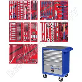 Набор инструментов профи 299 предметов мастак 52-05299b в синей тележке