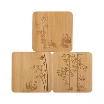 Набор из 3 подставок под горячее из бамбука Mallony foresta di bambu, р-р: 10x10x0,8 см 985990