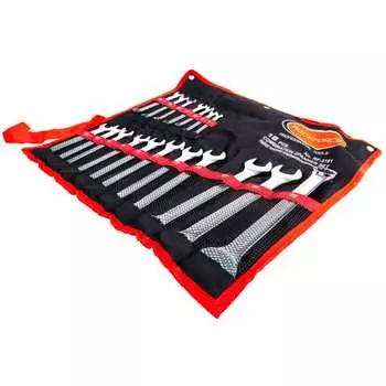 Набор комбинированных ключей 8-32мм 18 предметов на полотне rockforce rf-5281