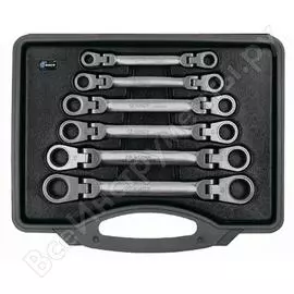 Набор ключей накидных трещоточных 8-19мм шарнирных 6 предметов aist 0020406b 00-00004105