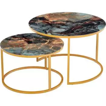 Набор кофейных столиков BRADEX tango космический с ножками, матовое золото RF 0350