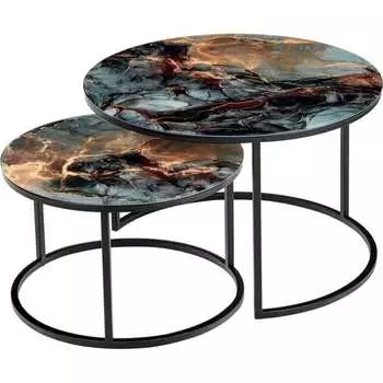 Набор кофейных столиков BRADEX Tango космический с черными ножками RF 0205