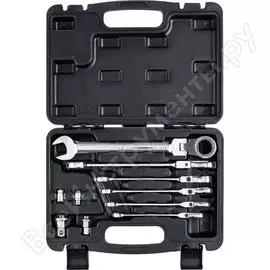 Набор комбинированных гаечных ключей трещоточных 10 шт, 8 - 19 мм зубр 27102-h10