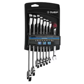 Набор комбинированных трещоточных ключей ЗУБР 27074-H8_z01