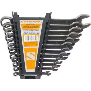 Набор комбинированных ключей santool 6-22 мм черный никель 12 предметов 031654-126-022