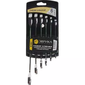 Набор комбинированных трещоточных ключей Эврика ER-20617