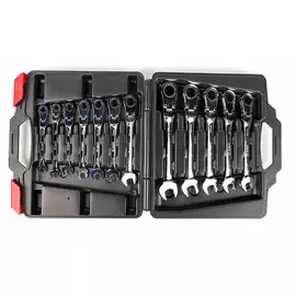 Набор шарнирных комбинированных трещоточных ключей AIST