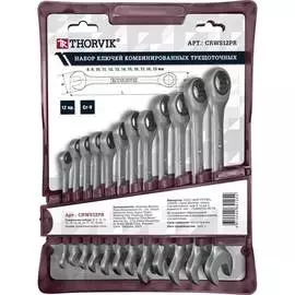 Набор комбинированных трещоточных ключей THORVIK CRWS12PR 53469