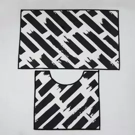 Набор ковриков для ванной и туалета Доляна