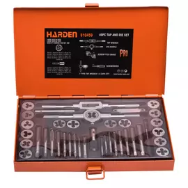 Профессиональный набор метчиков и плашек Harden 610459