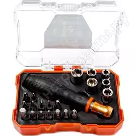 Набор отвертка с битами и головками квалитет "сделай сам" 21 предмет 6625826