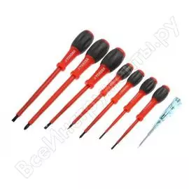 Набор отверток диэлектрических, тестер tundra 8 предметов 4743622