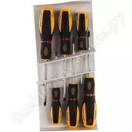 Набор отверток stayer professional protech cr-mo, эргономичная двухкомпонентная рукоятка, 6шт 25133-h6_z02