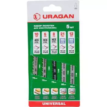 Набор пильных полотен по дереву и металлу Uragan 159489-H5_z02