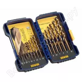 Набор сверл cobalt (15 шт; 1.5-10 мм) по металлу irwin 10503990