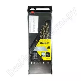 Набор сверл кобальтовых по металлу (6 шт; 2-8 мм; hss-e) stanley sta56002