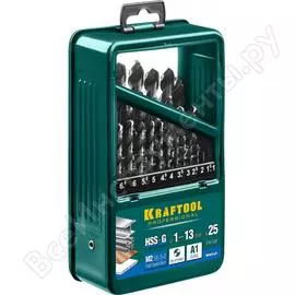 Набор сверл по металлу KRAFTOOL 29651-H25
