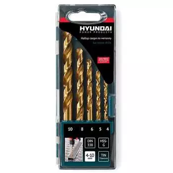 Набор сверл по металлу hss-g tin din338 5 шт. hyundai 202901