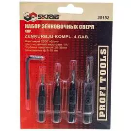 Набор сверл зенковочных по дереву 4 шт skrab 30152