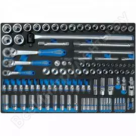 Набор торцевых головок KING TONY 1/4"&3/8"&1/2" с принадлежностями, ложемент 9-9503MRV01