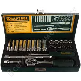 Набор торцовых головок industrie qualitat 24 предмета kraftool 27890-h24_z01