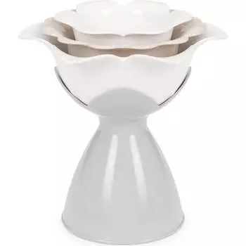 Набор воронок ЗПИ "Альтернатива" Цветы на подставке бело-серый М8713