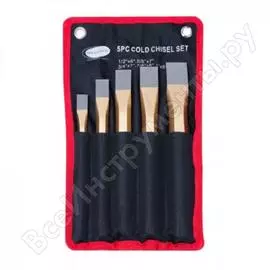 Набор зубил 5 предметов 13х150, 16х175, 19х180, 22х205, 26х210мм, на полотне rockforce rf-5014f