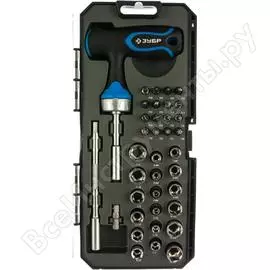 Реверсивная отвертка с насадками ЗУБР