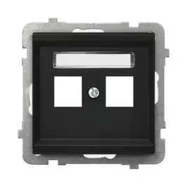 Накладка компьютерной розетки ospel sonata 2-й, без рамки, черный металлик gpk-2r/p/33