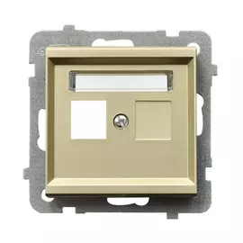 Накладка компьютерной розетки ospel sonata 2-й, без рамки, шампанский золотой gpk-2r/p/39
