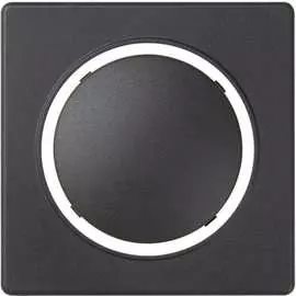 Накладка на светорегулятор с голубой подсветкой Simon основной, нажимной, проходной, графит 82034-38