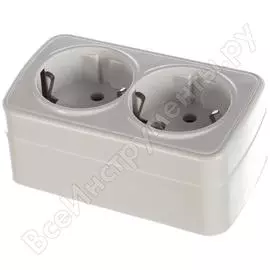 Накладная двухместная розетка STEKKER PST16-502-20 Basic 39034