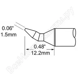 Наконечник (1.5х12.2 мм; клин изогнутый 30°) для ps900 metcal scv-chb15