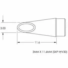 Наконечник (3х11.6 мм; вогнутая миниволна) для mfr-h1 metcal stp-wv30