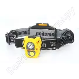 Налобный фонарь camelion led5376, cob, сенсор, 6 режимов, 3xlr03 в комплекте, пластик, блистер 13365