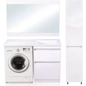 Напольная тумба Style Line Даллас 120, Люкс белая, PLUS, ЭМАЛЬ СС-00002338