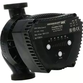 Насос Heisskraft HKA 25-40, 1x230 В, G 1 1/2", PN 10, 180 мм, энергоэффективный, с гайками G 1 1/2 - Rp 1" 77525139