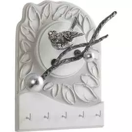 Настенная ключница BOGACHO Птичка Терра Бранч 73001/белый