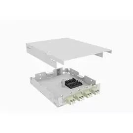 Настенный многомодовый укомплектованный оптический кросс TopLan КРНМ-Top-08LC/P-OM2-GY