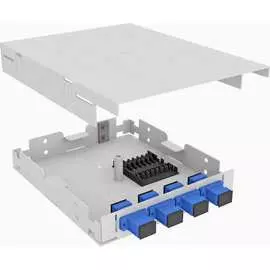 Настенный одномодовый укомплектованный оптический кросс TopLan КРНМ-Top-04SC/U-OS2-GY