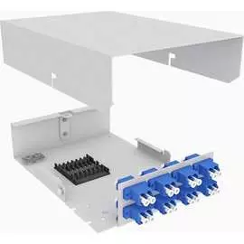 Настенный одномодовый укомплектованный оптический кросс TopLan КРНМ-Top-16LC/U-OS2-GY
