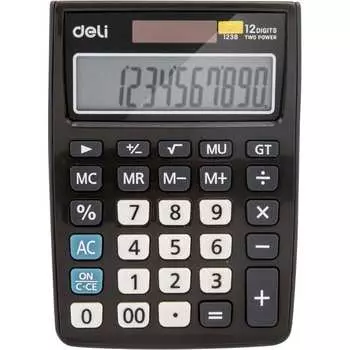 Настольный компактный калькулятор DELI e1238black 1407147