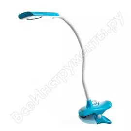 Настольный светильник-прищепка uniel tld-554 blue/led/400lm/5500k/dimmer, 4w. ul-00003646