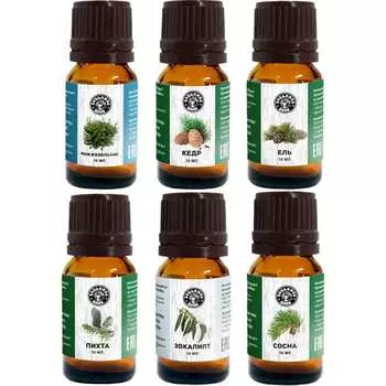 Натуральные эфирные масла для бани Бацькина баня Укрепляющий микс 16-6-набор-хвоя-ВИ